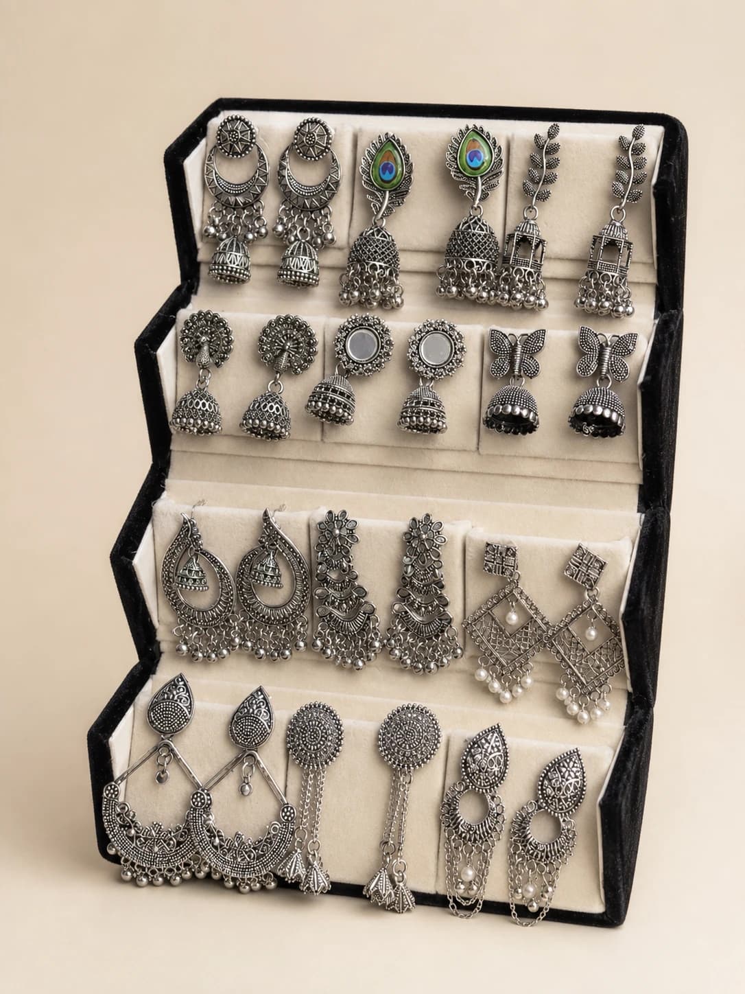 Artisanal Oxidised Earring Luxury Four-Fold Gift Box - Image 1