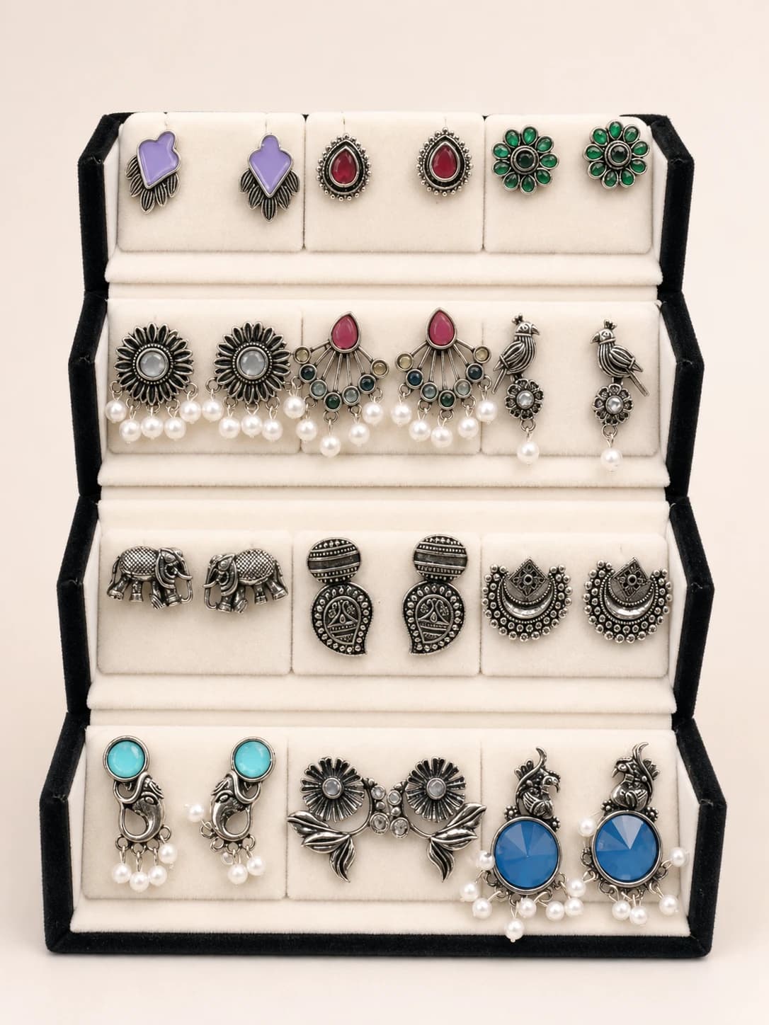 Artisanal Oxidised Earring Luxury Four-Fold Gift Box - Image 5